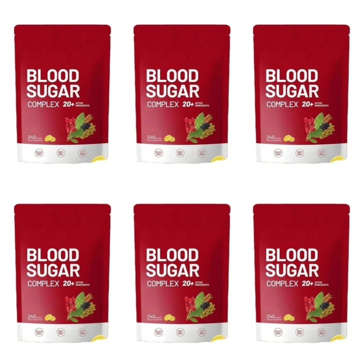 Elunarify Blood Sugar Complex – 240 Softgels | Multivitamin with Cinnamon, Bitter Gourd & 20 Herbal Extracts