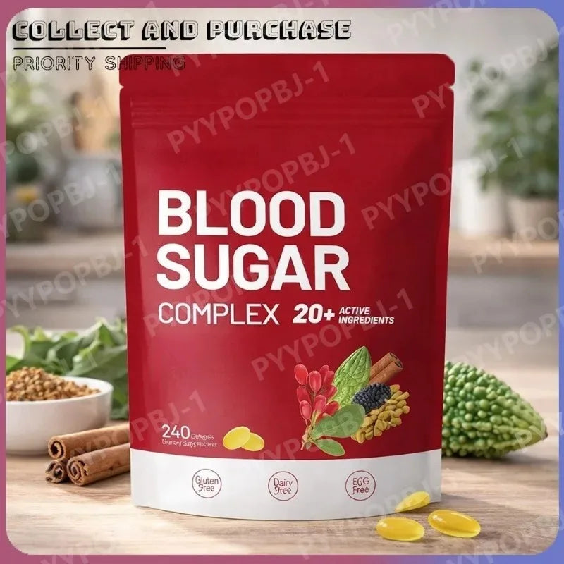 Elunarify Blood Sugar Complex – 240 Softgels | Multivitamin with Cinnamon, Bitter Gourd & 20 Herbal Extracts