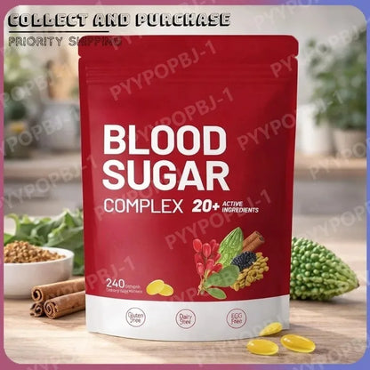 Elunarify Blood Sugar Complex – 240 Softgels | Multivitamin with Cinnamon, Bitter Gourd & 20 Herbal Extracts