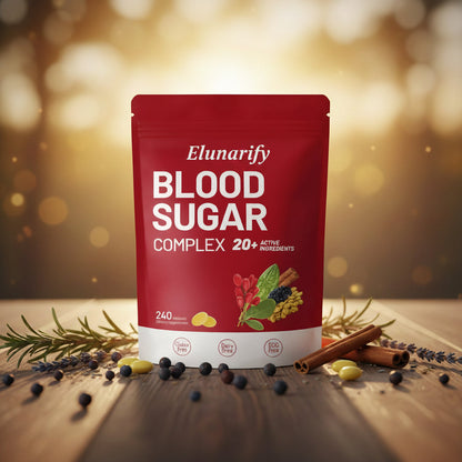 Elunarify Blood Sugar Complex – 240 Softgels | Multivitamin with Cinnamon, Bitter Gourd & 20 Herbal Extracts