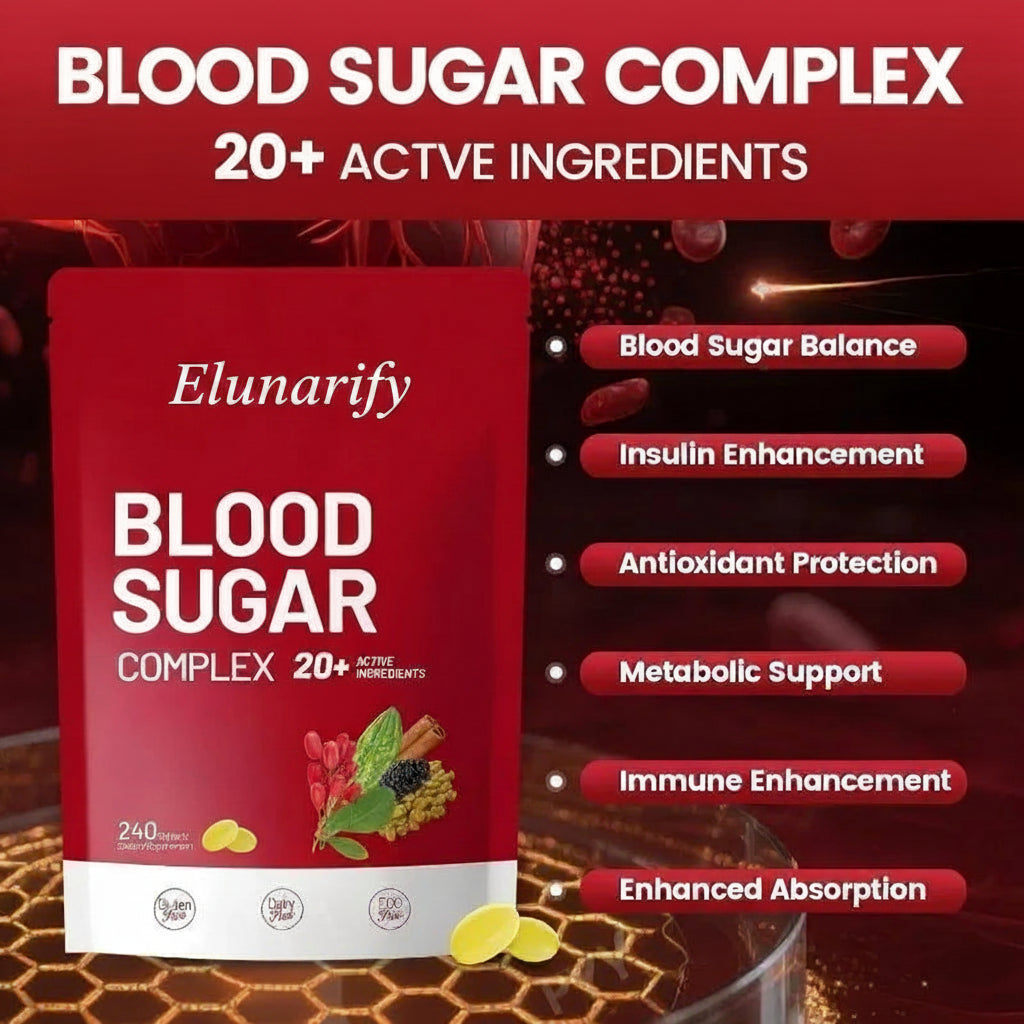 Elunarify Blood Sugar Complex – 240 Softgels | Multivitamin with Cinnamon, Bitter Gourd & 20 Herbal Extracts