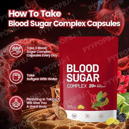 Elunarify Blood Sugar Complex – 240 Softgels | Multivitamin with Cinnamon, Bitter Gourd & 20 Herbal Extracts