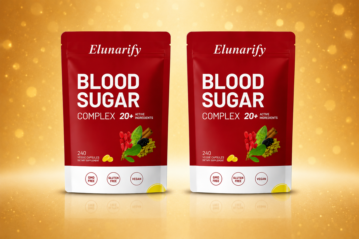 Elunarify Blood Sugar Complex – 240 Softgels | Multivitamin with Cinnamon, Bitter Gourd & 20 Herbal Extracts